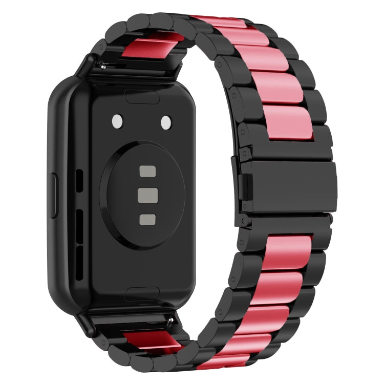 For Huawei Watch Fit 2 Three-bead Metal Stainless Steel Watch Band