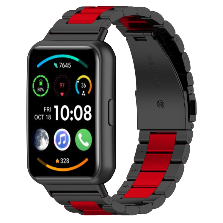 For Huawei Watch Fit 2 Three-bead Metal Stainless Steel Watch Band