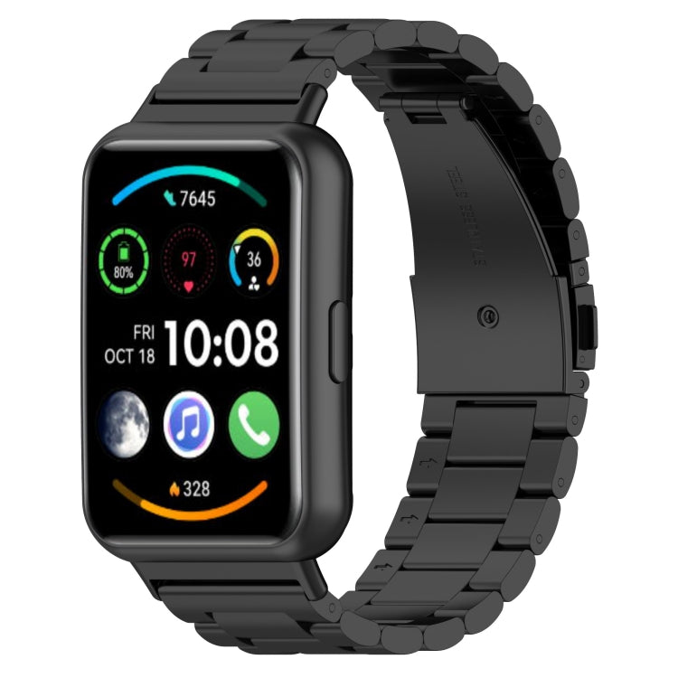 For Huawei Watch Fit 2 Three-bead Metal Stainless Steel Watch Band