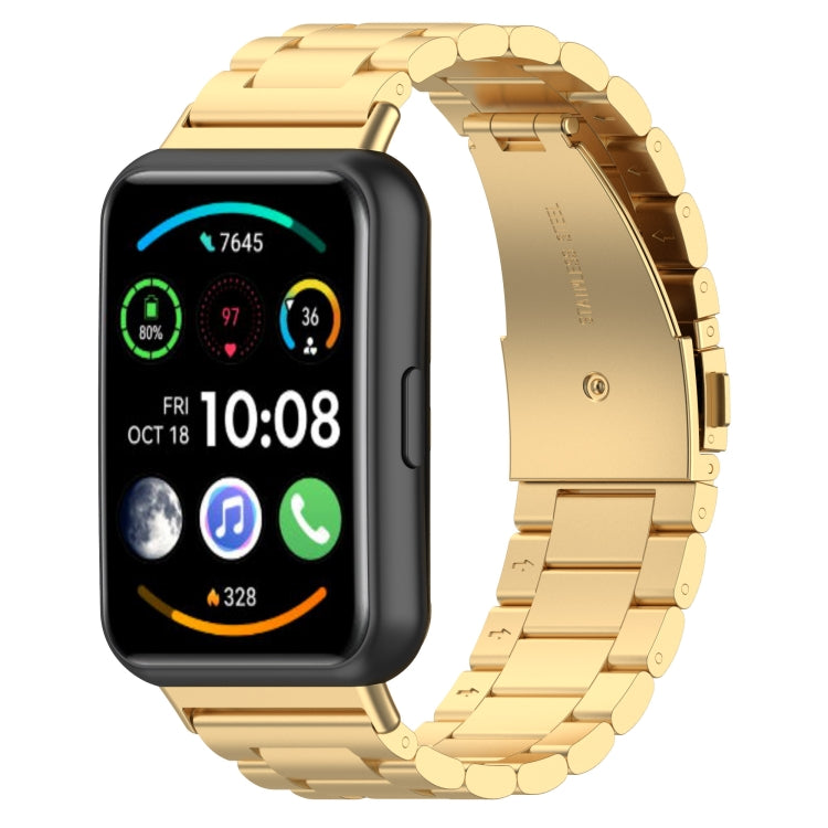 For Huawei Watch Fit 2 Three-bead Metal Stainless Steel Watch Band