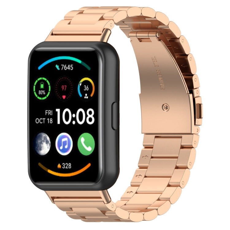 For Huawei Watch Fit 2 Three-bead Metal Stainless Steel Watch Band