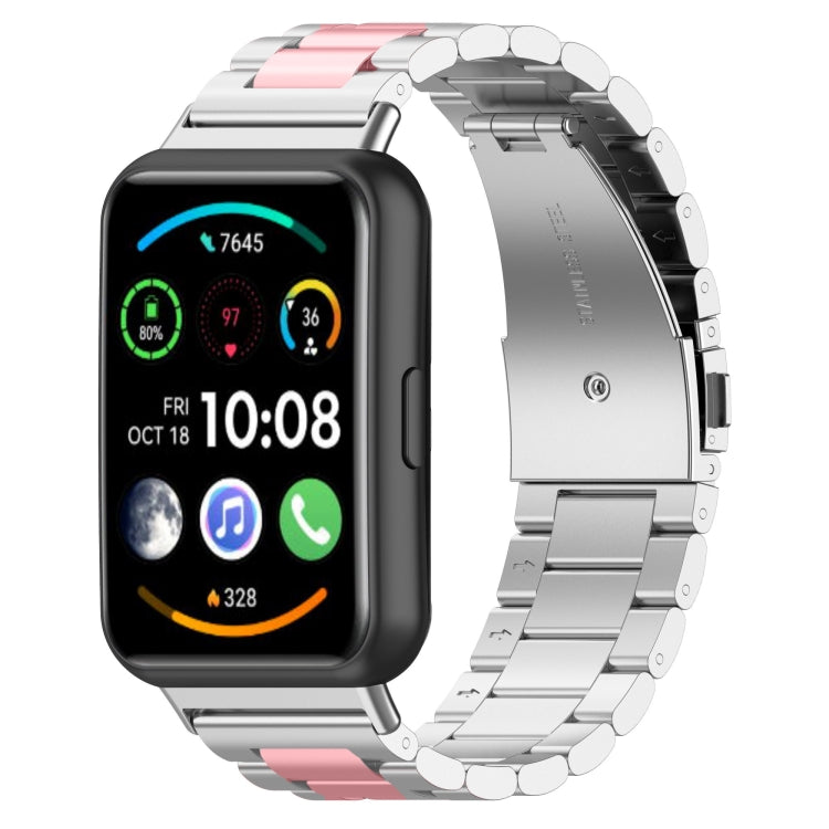 For Huawei Watch Fit 2 Three-bead Metal Stainless Steel Watch Band