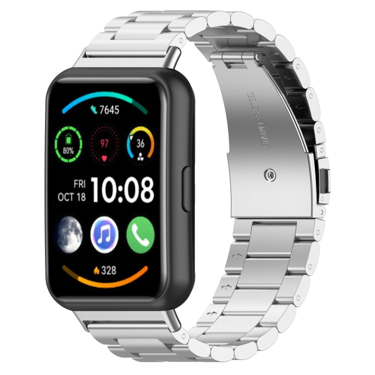 For Huawei Watch Fit 2 Three-bead Metal Stainless Steel Watch Band