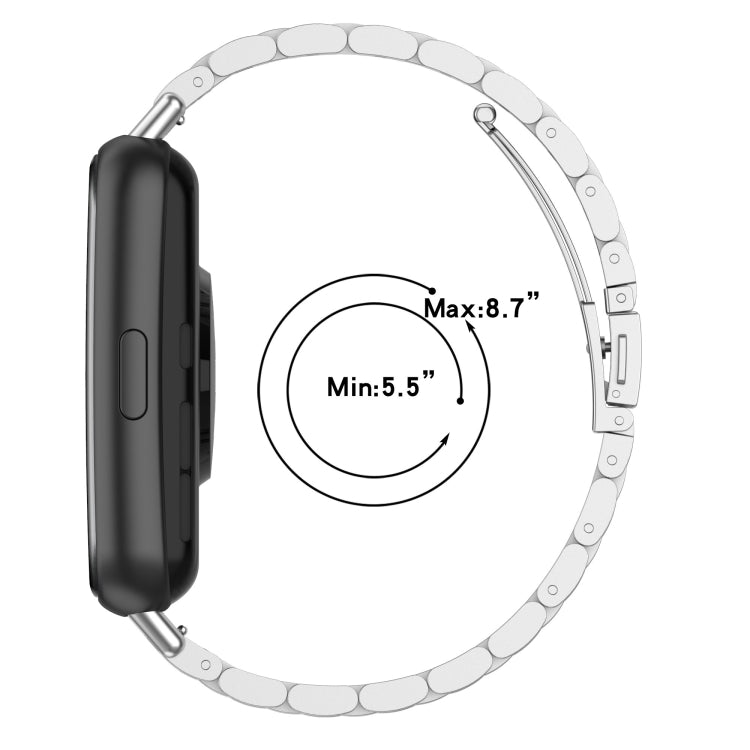 For Huawei Watch Fit 2 Three-bead Metal Stainless Steel Watch Band