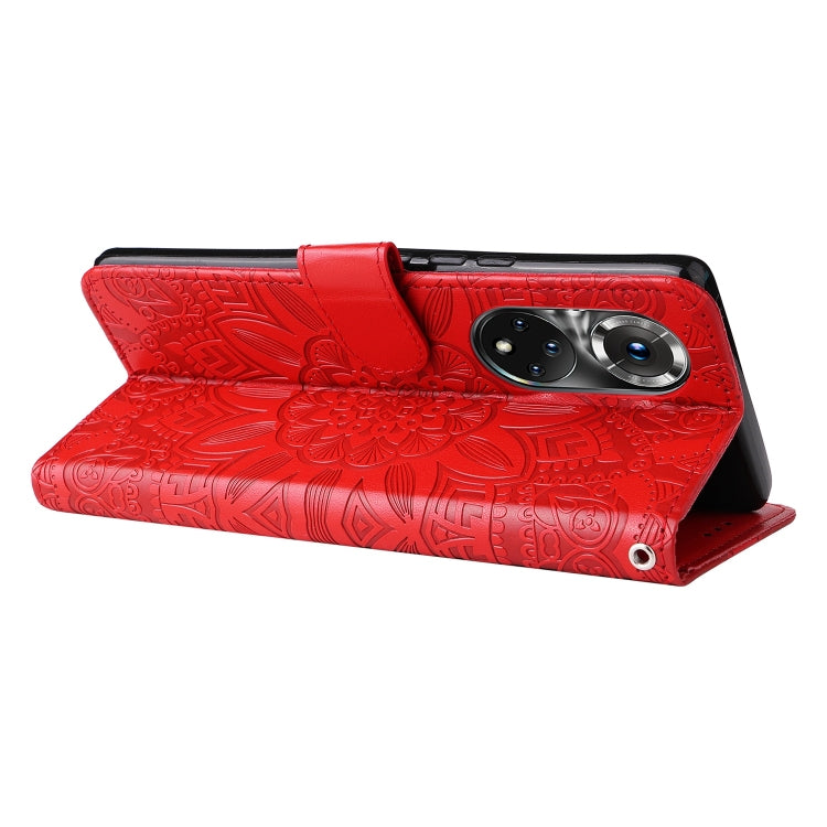 Embossed Sunflower Leather Phone Case