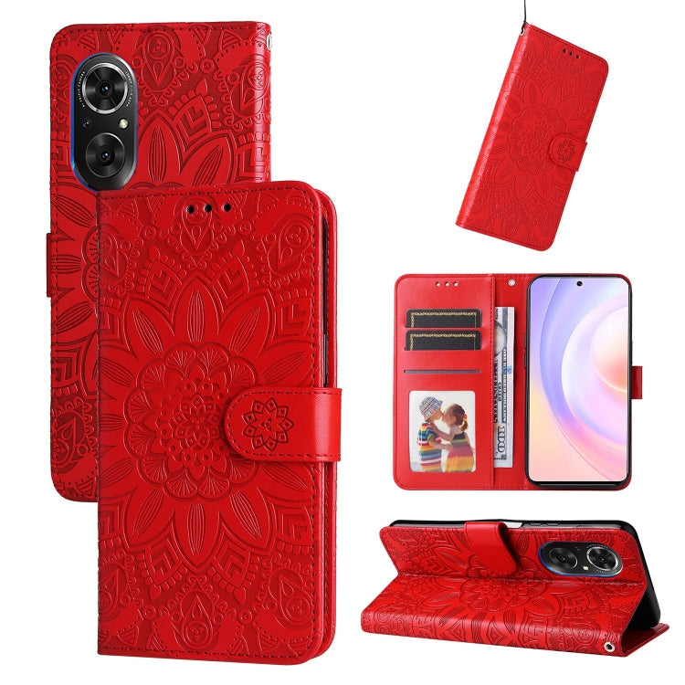 Embossed Sunflower Leather Phone Case