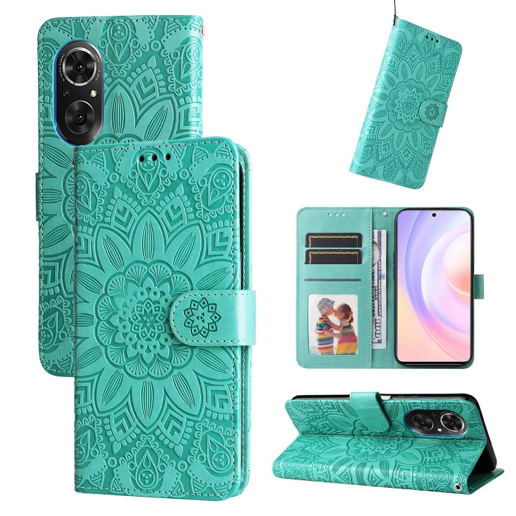 Embossed Sunflower Leather Phone Case