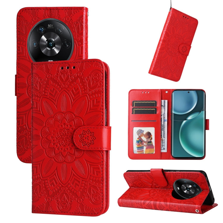 Embossed Sunflower Leather Phone Case