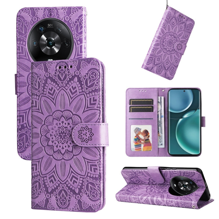 Embossed Sunflower Leather Phone Case