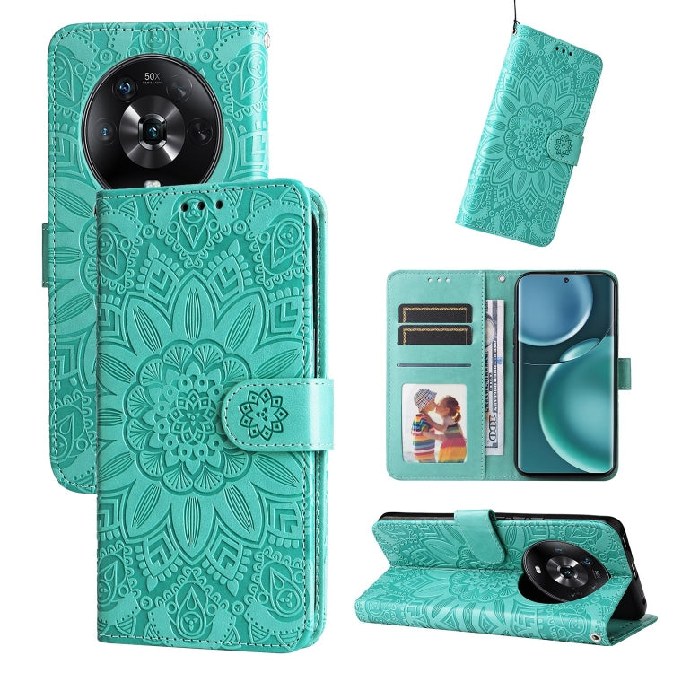 Embossed Sunflower Leather Phone Case