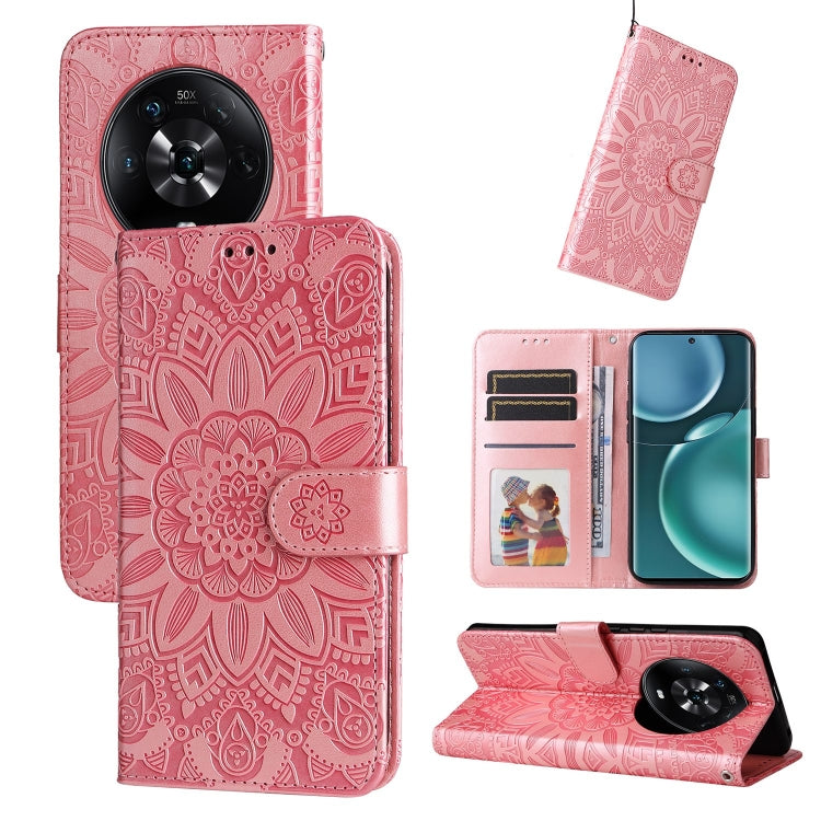 Embossed Sunflower Leather Phone Case