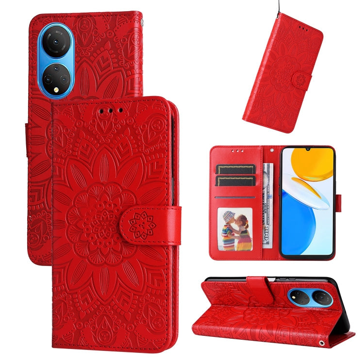 Embossed Sunflower Leather Phone Case