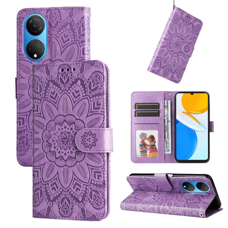 Embossed Sunflower Leather Phone Case
