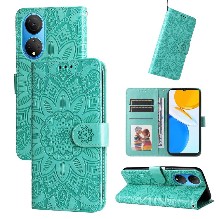 Embossed Sunflower Leather Phone Case