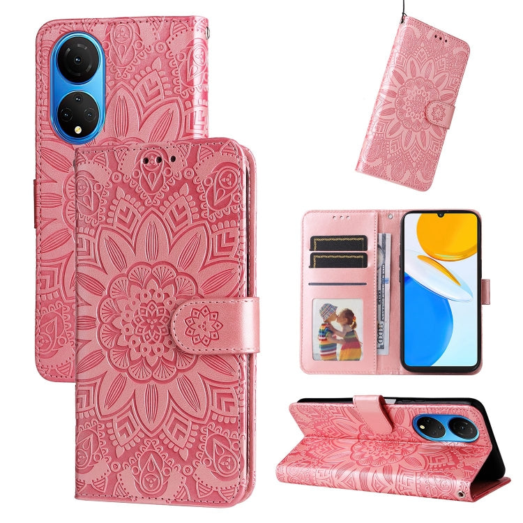 Embossed Sunflower Leather Phone Case