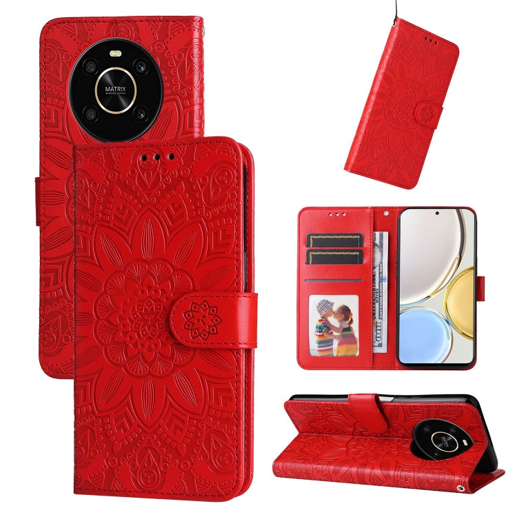 Embossed Sunflower Leather Phone Case