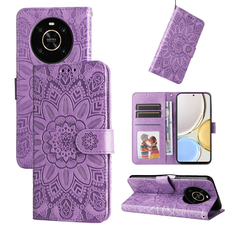 Embossed Sunflower Leather Phone Case