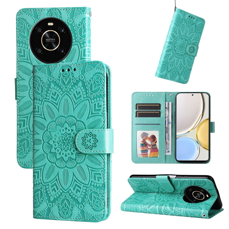 Embossed Sunflower Leather Phone Case