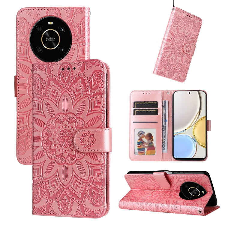 Embossed Sunflower Leather Phone Case