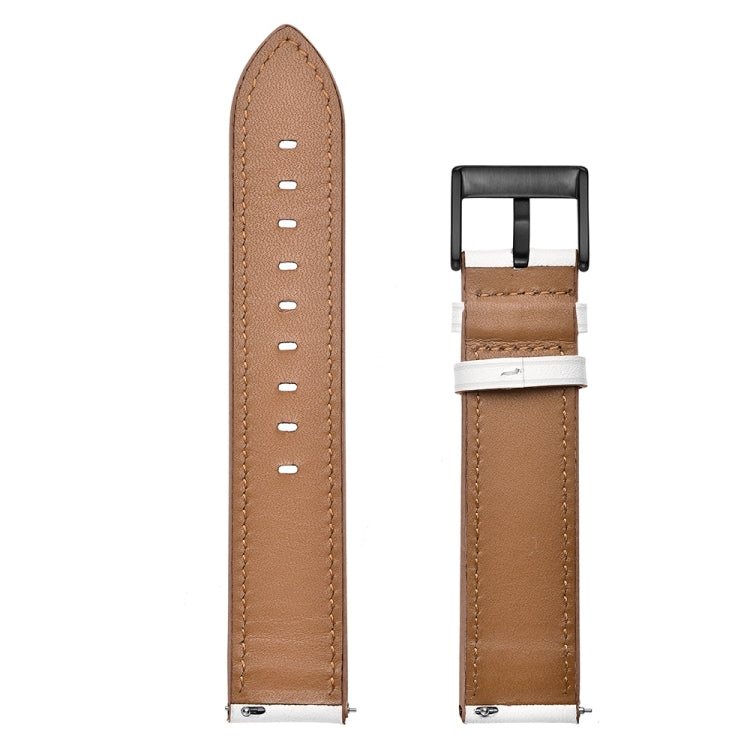 22mm Cowhide Leather Sewing Thread Watch Band