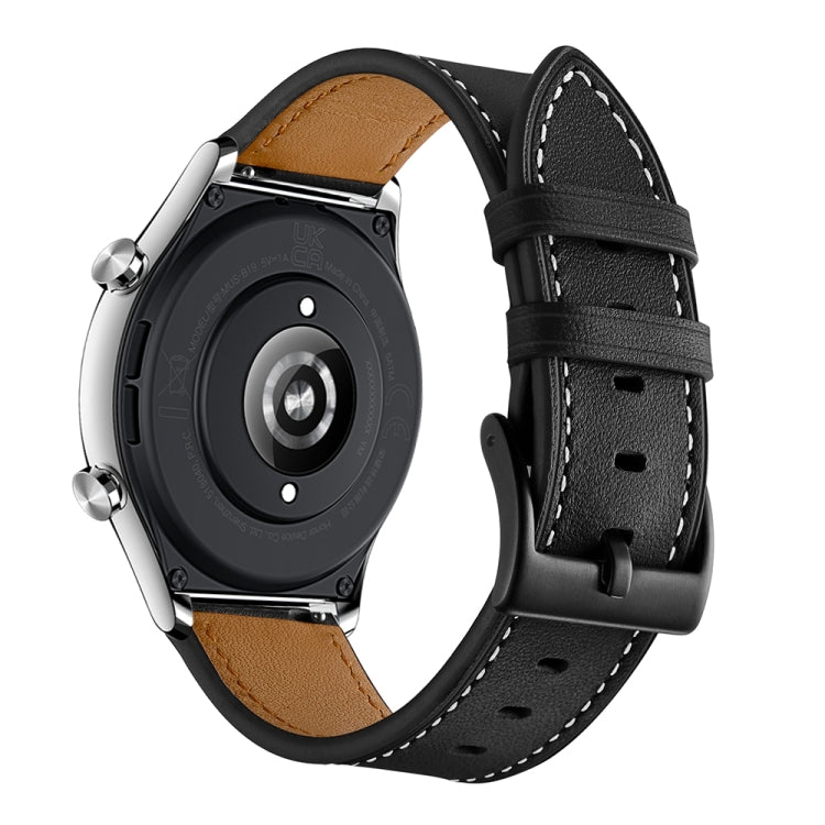 22mm Cowhide Leather Sewing Thread Watch Band
