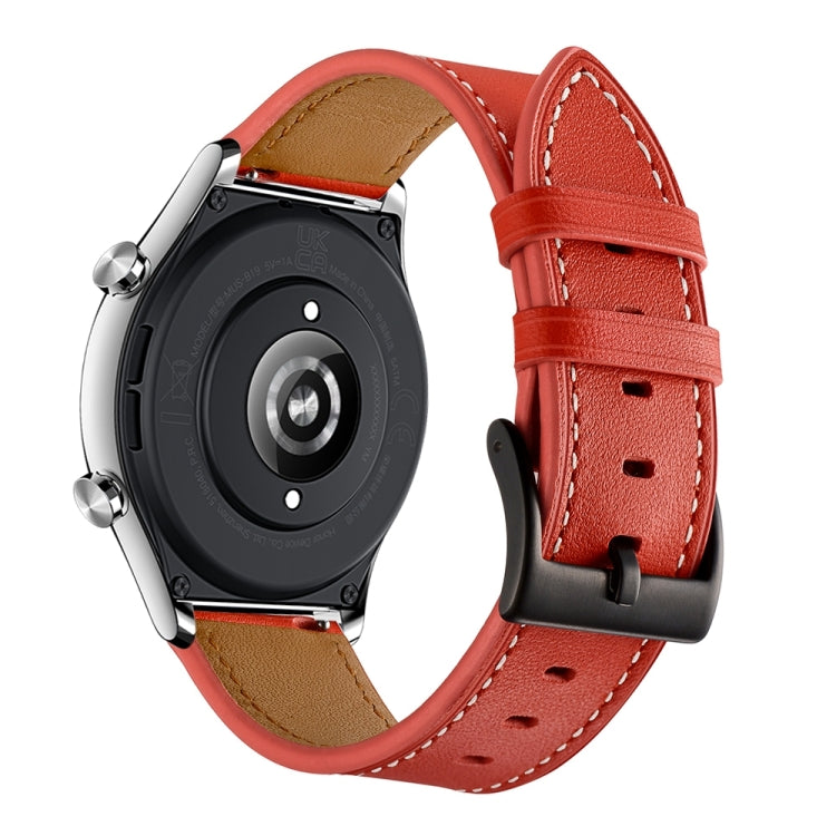 22mm Cowhide Leather Sewing Thread Watch Band