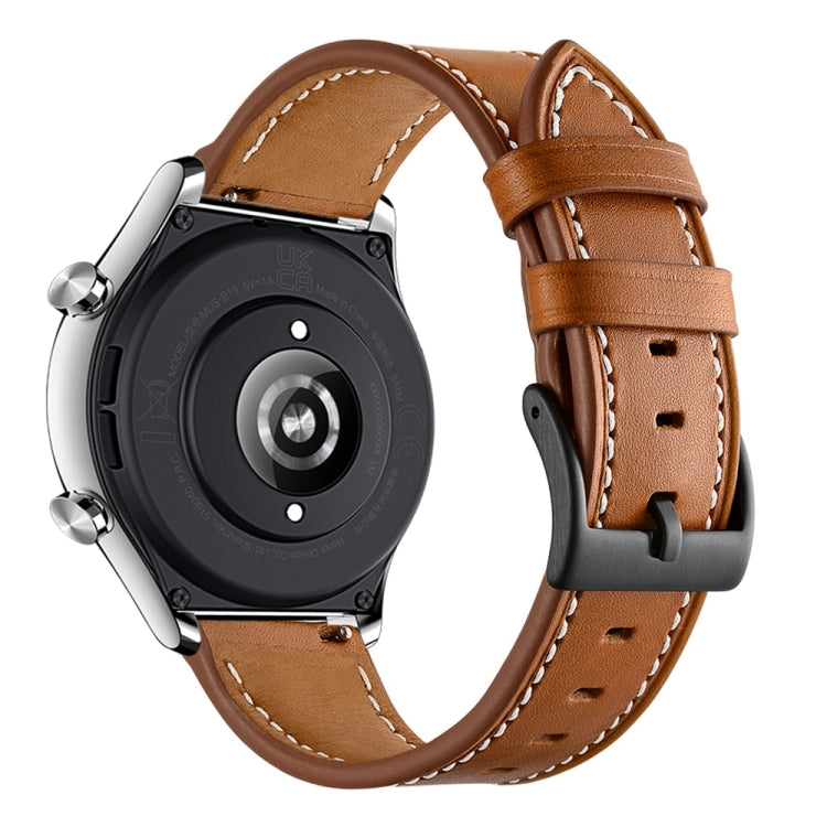 22mm Cowhide Leather Sewing Thread Watch Band