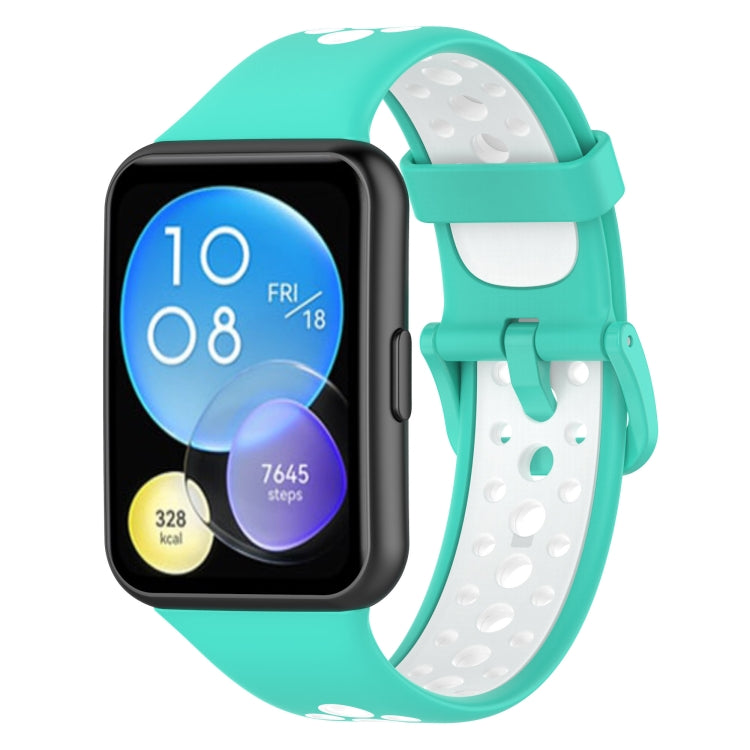 For Huawei Watch Fit 2 Two-Color Breathable Silicone Watch Band