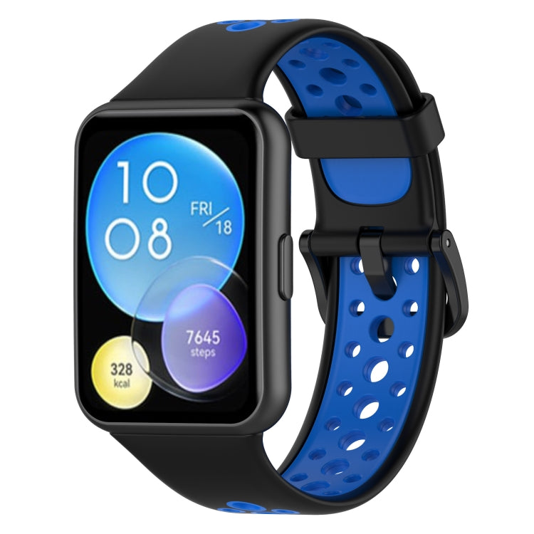 For Huawei Watch Fit 2 Two-Color Breathable Silicone Watch Band
