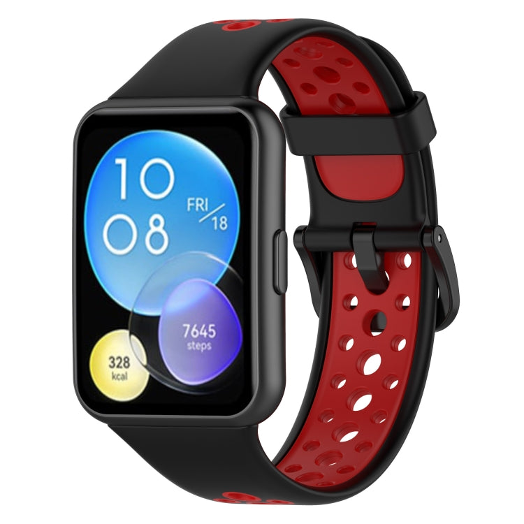 For Huawei Watch Fit 2 Two-Color Breathable Silicone Watch Band