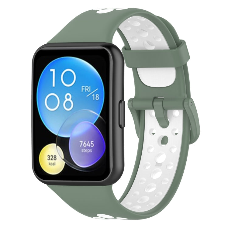 For Huawei Watch Fit 2 Two-Color Breathable Silicone Watch Band