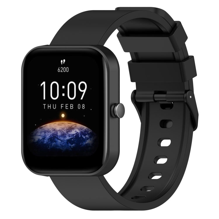 20mm Step Silicone Strap Stainless Steel Black Buckle