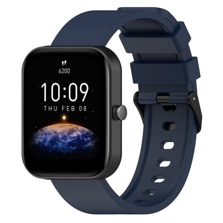 20mm Step Silicone Strap Stainless Steel Black Buckle