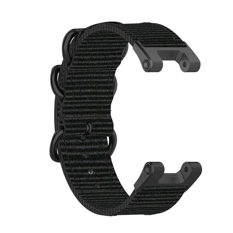 Three-ring Black Buckle Nylon Watch Band