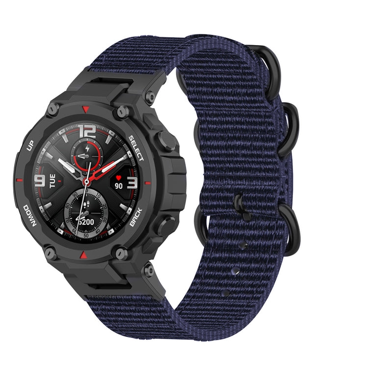 Three-ring Black Buckle Nylon Watch Band