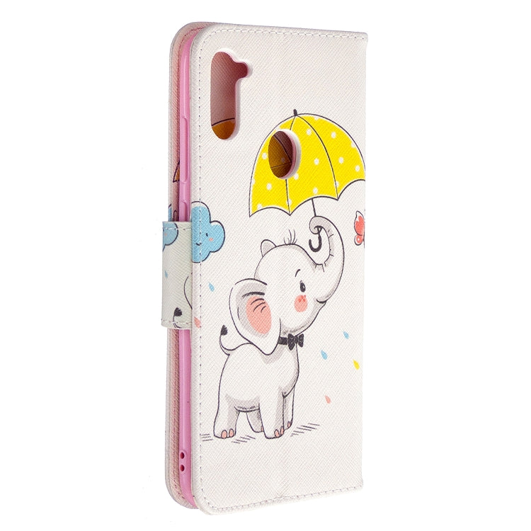 Colored Drawing Horizontal Flip Leather Case with Holder & Card Slots & Wallet