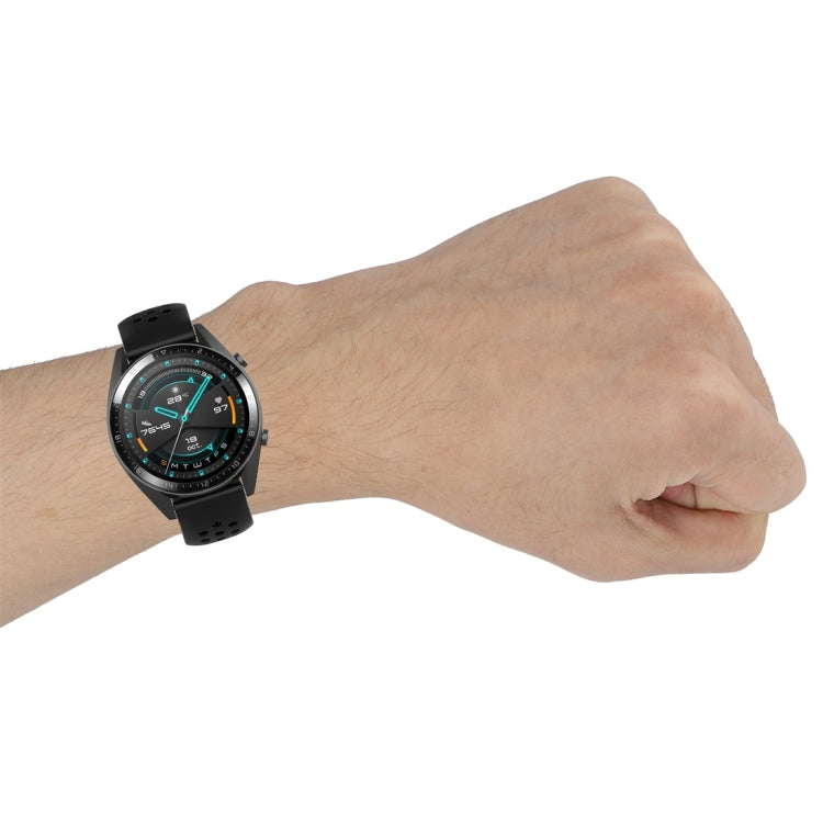 For Huawei Watch GT 46mm / 42mm / GT2 46mm 22mm Clasp Solid Color Sport Wrist Strap Watchband