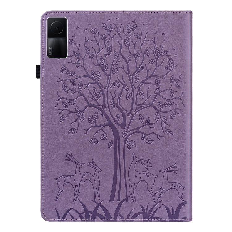 Tree & Deer Pattern Pressed Printing Leather Tablet Case