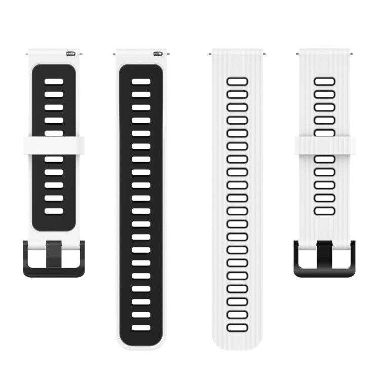 22mm Stripe Two-color Silicone Stainless Steel Buckle Watch Band