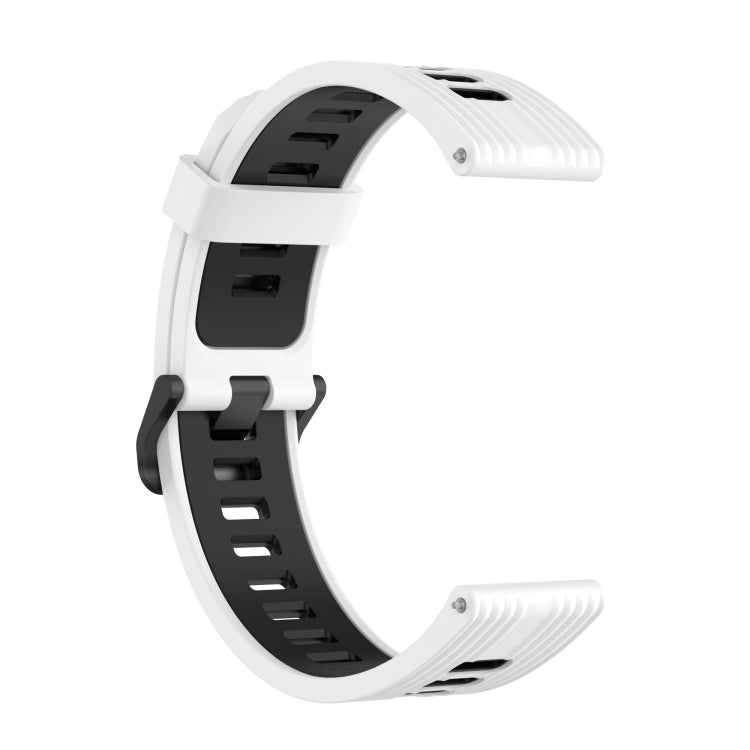 22mm Stripe Two-color Silicone Stainless Steel Buckle Watch Band