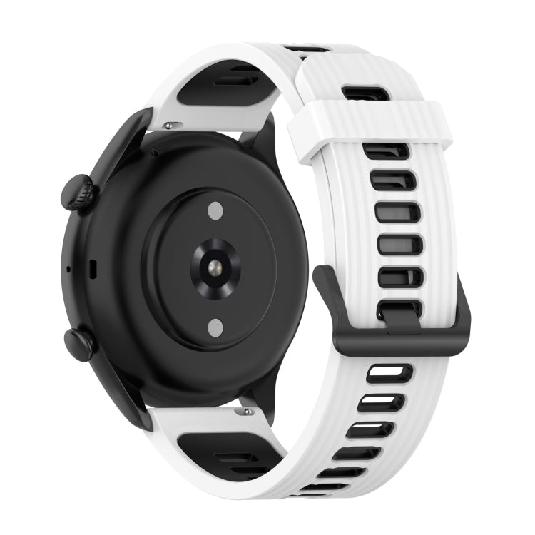 22mm Stripe Two-color Silicone Stainless Steel Buckle Watch Band