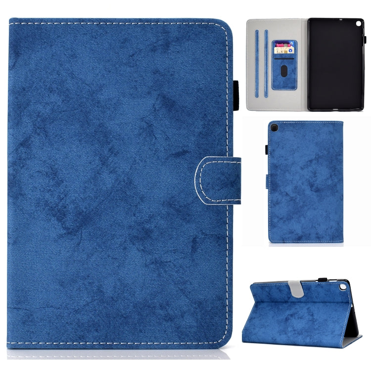 Sewing Thread Horizontal Solid Color Flat Leather Case with Sleep Function & Pen Cover & Anti Skid Strip & Card Slot & Holder