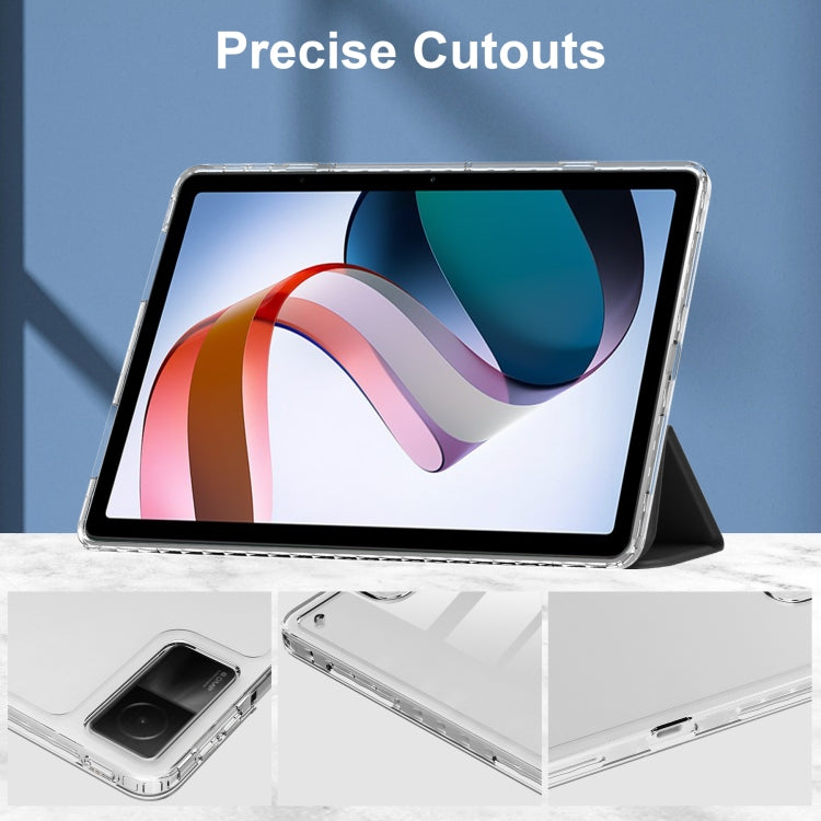 3-Fold Clear Back Cover Leather Smart Tablet Case