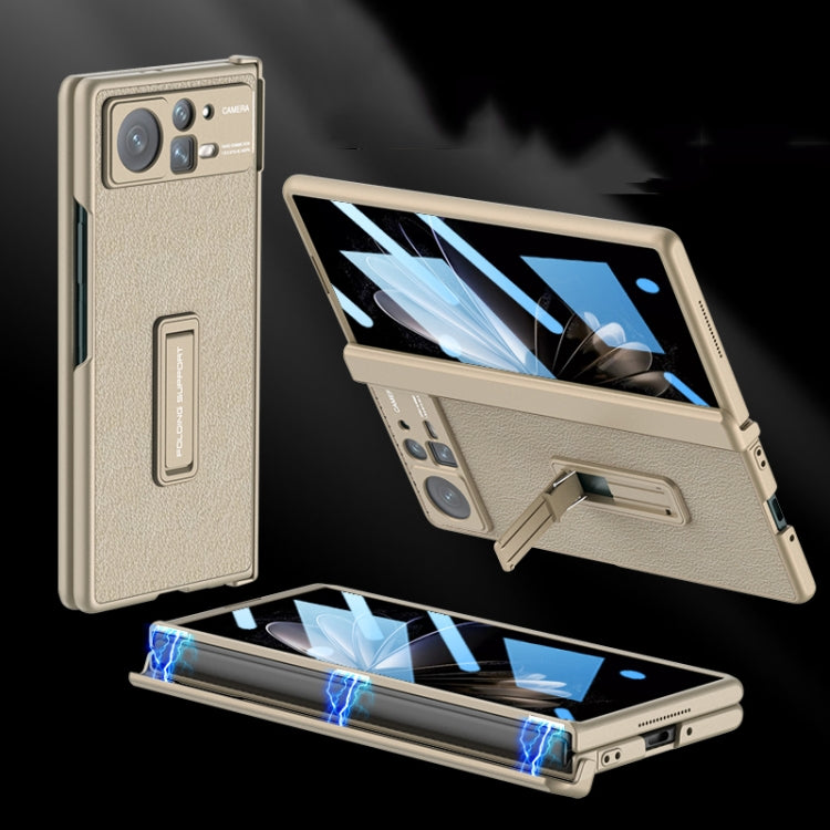 For Xiaomi Mix Fold 2 GKK Magnetic Hinge Flip Leather Phone Case with Holder