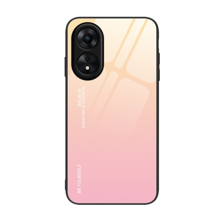 For OPPO A17 Gradient Color Glass Phone Case