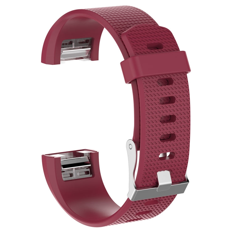 For Fitbit Charge 2 Common Texture Silicone Replacement Wrist Strap Watchband with Buckle