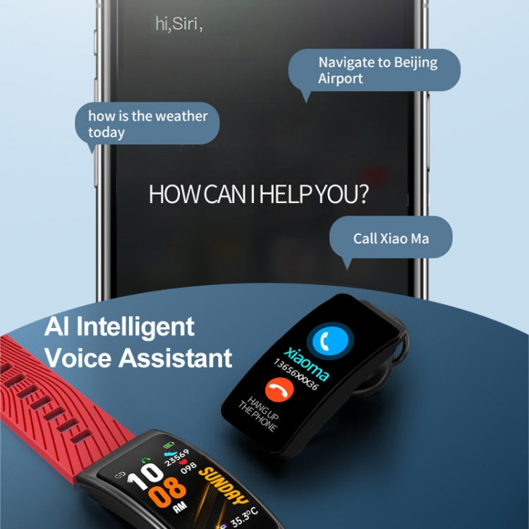 K20 1.14 inch Silicone Band Earphone Detachable Life Waterproof Smart Watch Support Bluetooth Call