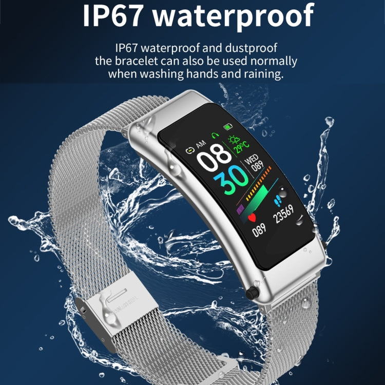 K50 1.08 inch Silicone Band Earphone Detachable IP67 Waterproof Smart Watch Support Bluetooth Call
