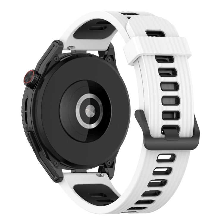 22mm Two-color Stripe Silicone Watch Band