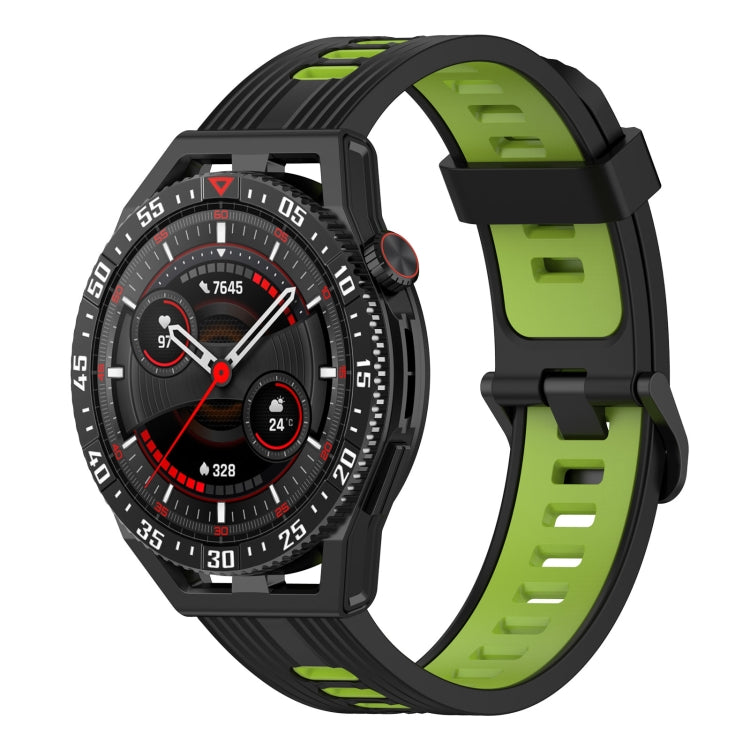 22mm Two-color Stripe Silicone Watch Band